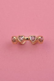 Heliophilia Silver Anillo de Latón con Circonio Dorado Talla Única